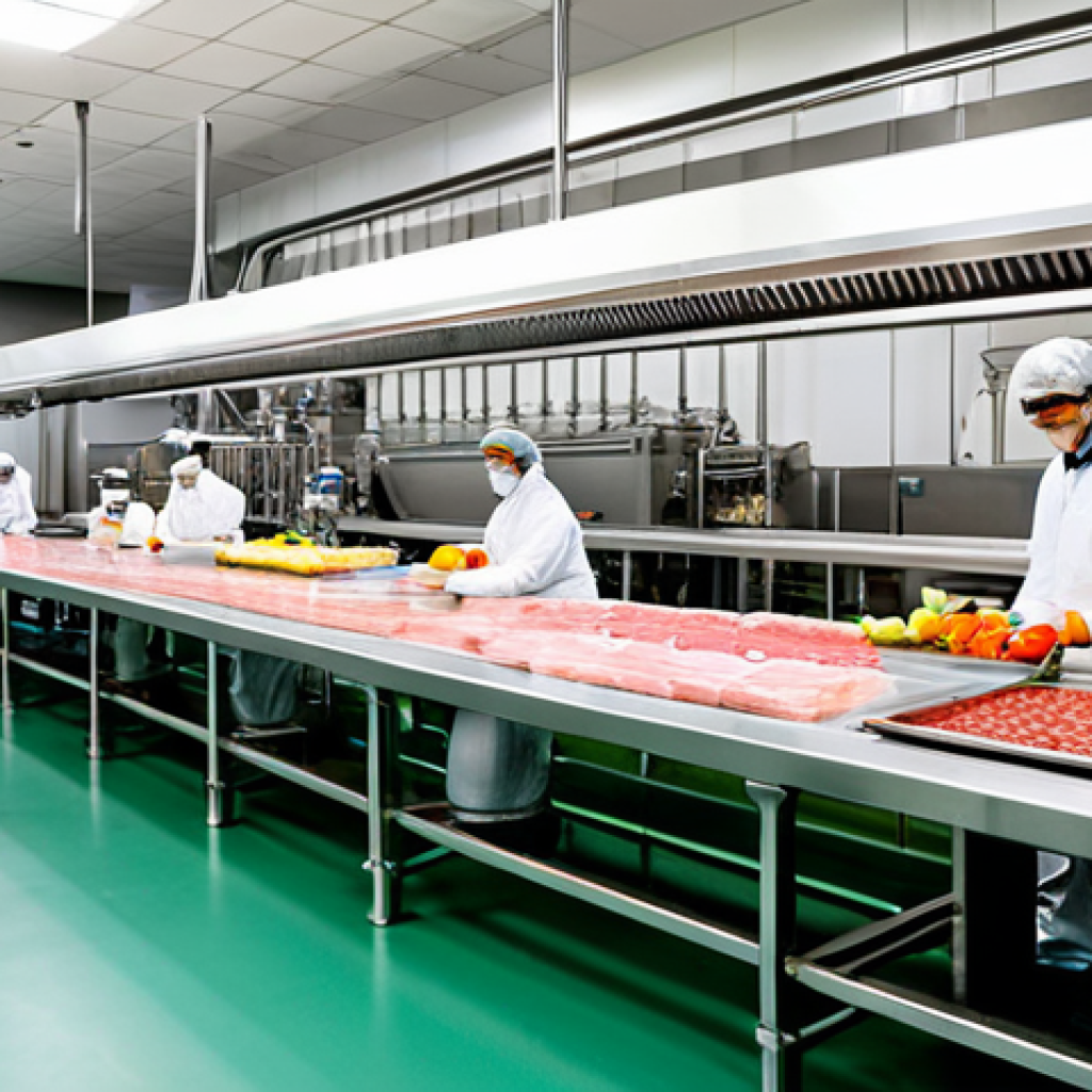 HPP Food Processing Facility**

"A modern, clean food processing facility showcasing High Pressure Processing (HPP) equipment. Workers in appropriate, professional attire are monitoring the process. Packages of fruit juice and processed meats are visible. Bright, sterile environment. safe for work, appropriate content, fully clothed, professional, perfect anatomy, correct proportions, natural pose, professional photography, high quality"

**