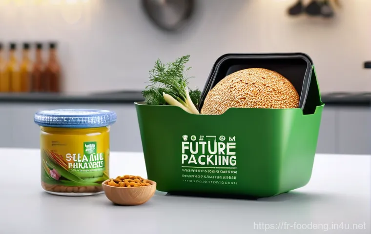 식품과 신소재 포장 연구 - Here are three detailed image prompts: