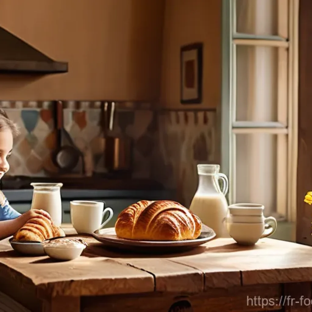 저온살균법과 고온살균법 - **Prompt: "A serene morning in a charming French country kitchen. A family, including a mother, fath...