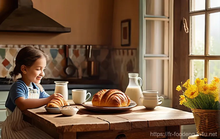 저온살균법과 고온살균법 - **Prompt: "A serene morning in a charming French country kitchen. A family, including a mother, fath...