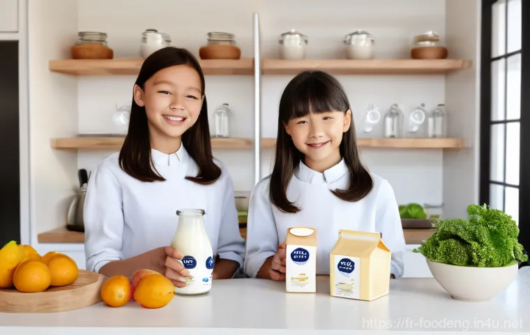 저온살균법과 고온살균법 - **Prompt: "A serene morning in a charming French country kitchen. A family, including a mother, fath...