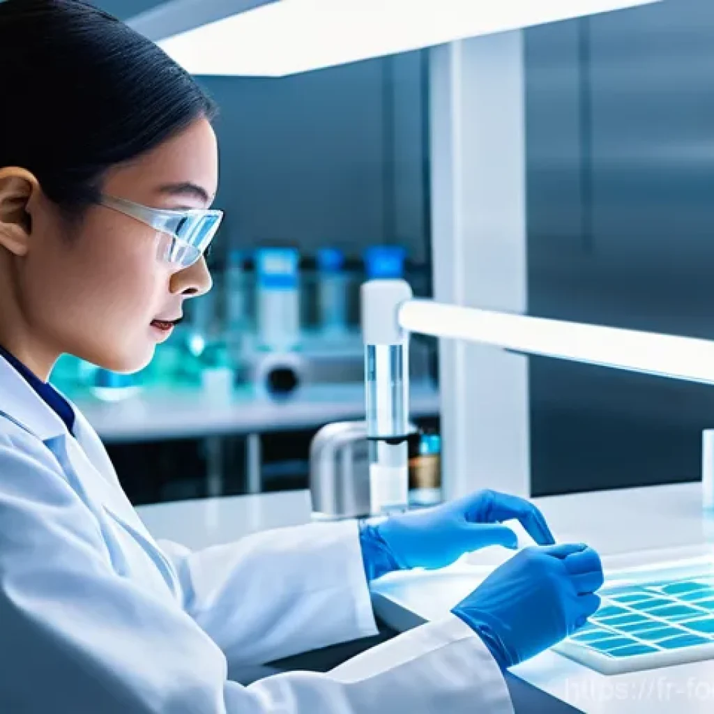 식품 공학에서의 전자코 응용 - **Prompt 1: High-Tech Food Analysis Lab**
    "A clean, brightly lit modern laboratory setting. In t...