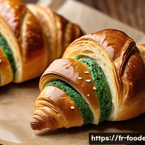 식품포장재 개발 트렌드 - Eco-Friendly Artisan Bakery Packaging**
A close-up, high-angle shot of a beautifully designed, minim...